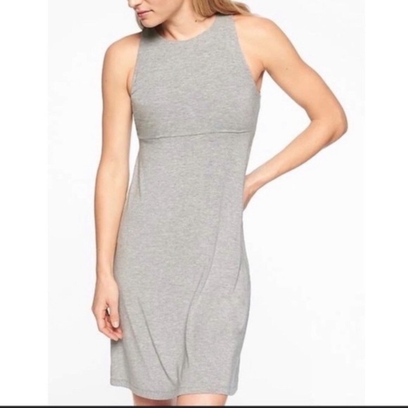 Athleta Santorini Thera Dress Gray Modal Tank Dress Comfort‎ Soft Coverup Casual - Picture 1 of 6